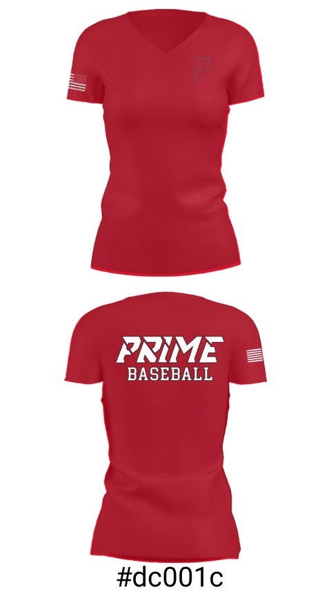 Women's Short Sleeve Vneck Shirt, Prime Baseball, Baseball, Teamtime, Team time, sublimation, custom sports apparel, team uniforms, spirit wear, spiritwear, sports uniforms, custom shirts, team store, custom team store, fundraiser sports, apparel fundraiser