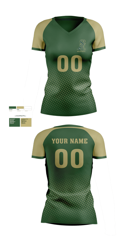 Womens Short Sleeve Vneck Shirt, Saint Edward High School Volleyball, Women's Volleyball, Teamtime, Team time, sublimation, custom sports apparel, team uniforms, spirit wear, spiritwear, sports uniforms, custom shirts, team store, custom team store, fundraiser sports, apparel fundraiser