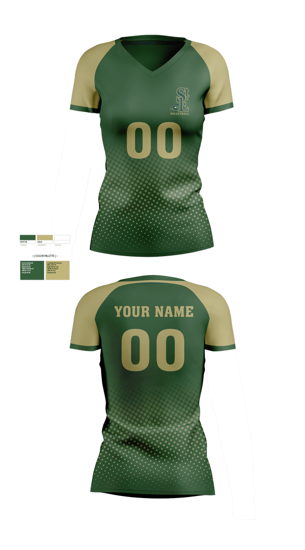 Womens Short Sleeve Vneck Shirt, Saint Edward High School Volleyball, Women's Volleyball, Teamtime, Team time, sublimation, custom sports apparel, team uniforms, spirit wear, spiritwear, sports uniforms, custom shirts, team store, custom team store, fundraiser sports, apparel fundraiser