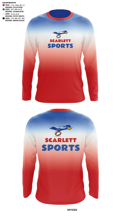 Scarlett Middle School Cross Country 8985739 Long Sleeve Performance Shirt - 41