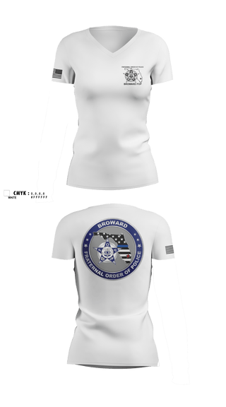 Womens Short Sleeve Vneck Shirt, Broward Fraternal Order of Police, Police, Teamtime, Team time, sublimation, custom sports apparel, team uniforms, spirit wear, spiritwear, sports uniforms, custom shirts, team store, custom team store, fundraiser sports, apparel fundraiser