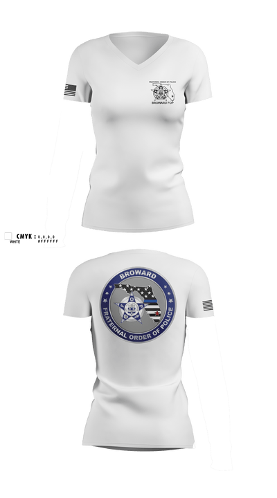 Broward Fraternal Order of Police 91005967 Women's Short Sleeve V-neck Shirt - 4