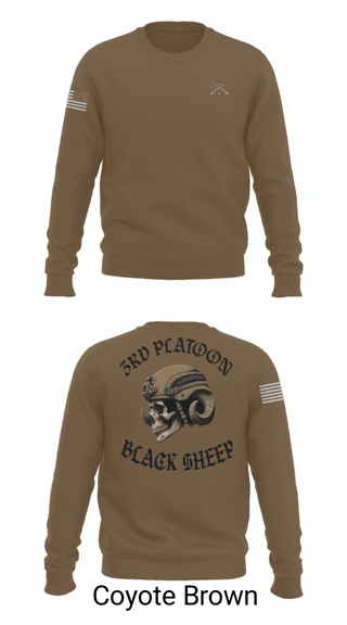 Crew Neck Sweatshirt, 3rd PLT Black Sheep, Army, Teamtime, Team time, sublimation, custom sports apparel, team uniforms, spirit wear, spiritwear, sports uniforms, custom shirts, team store, custom team store, fundraiser sports, apparel fundraiser