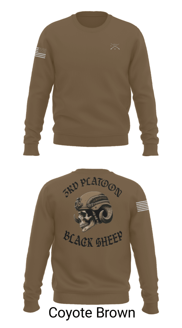 Crew Neck Sweatshirt, 3rd PLT Black Sheep, Army, Teamtime, Team time, sublimation, custom sports apparel, team uniforms, spirit wear, spiritwear, sports uniforms, custom shirts, team store, custom team store, fundraiser sports, apparel fundraiser