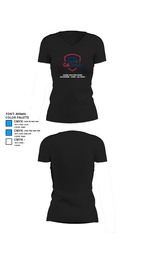 Women's Short Sleeve Vneck Shirt, California State Soccer Association – South (Cal South), Men's Soccer, Teamtime, Team time, sublimation, custom sports apparel, team uniforms, spirit wear, spiritwear, sports uniforms, custom shirts, team store, custom team store, fundraiser sports, apparel fundraiser