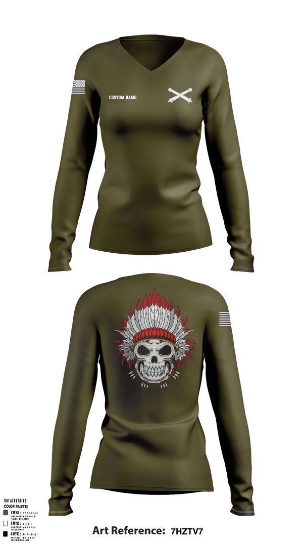 Womens Long Sleeve Vneck Shirt 1, 209th DLD, Army, Teamtime, Team time, sublimation, custom sports apparel, team uniforms, spirit wear, spiritwear, sports uniforms, custom shirts, team store, custom team store, fundraiser sports, apparel fundraiser
