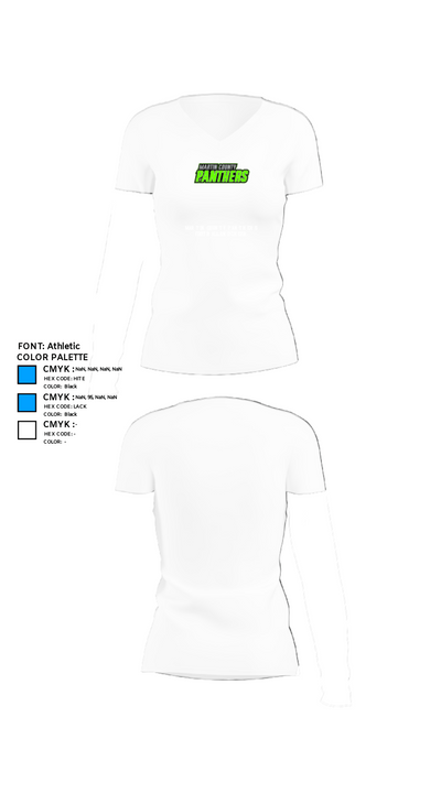 Martin County Panthers Football And Cheer 92599871 Women's Short Sleeve V-neck Shirt - 18