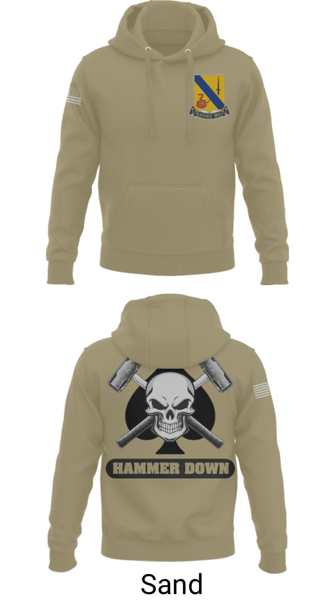 Hoodie, 2-14 CAV ACE HIGH, Army, Teamtime, Team time, sublimation, custom sports apparel, team uniforms, spirit wear, spiritwear, sports uniforms, custom shirts, team store, custom team store, fundraiser sports, apparel fundraiser