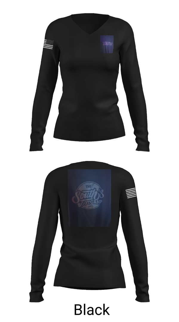 Womens Long Sleeve Vneck Shirt, South’s Boot Camp, , Teamtime, Team time, sublimation, custom sports apparel, team uniforms, spirit wear, spiritwear, sports uniforms, custom shirts, team store, custom team store, fundraiser sports, apparel fundraiser