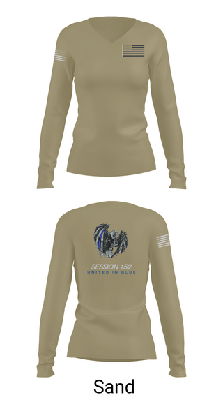Womens Long Sleeve Vneck Shirt, Session 152, Police, Teamtime, Team time, sublimation, custom sports apparel, team uniforms, spirit wear, spiritwear, sports uniforms, custom shirts, team store, custom team store, fundraiser sports, apparel fundraiser