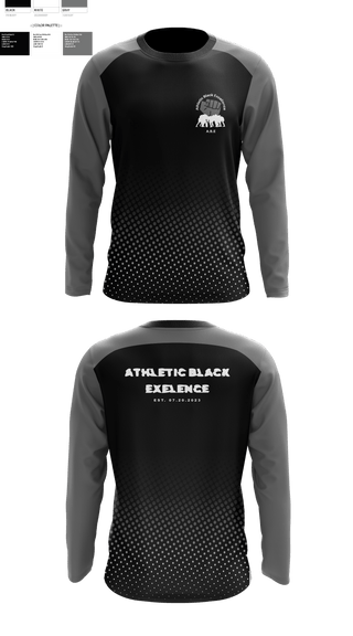 Long Sleeve Performance Shirt, Athletic Black Excellence, Track & Field, Teamtime, Team time, sublimation, custom sports apparel, team uniforms, spirit wear, spiritwear, sports uniforms, custom shirts, team store, custom team store, fundraiser sports, apparel fundraiser