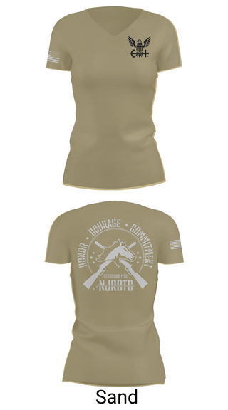 Womens Short Sleeve Vneck Shirt, Kennesaw Mountain NJROTC, Navy, Teamtime, Team time, sublimation, custom sports apparel, team uniforms, spirit wear, spiritwear, sports uniforms, custom shirts, team store, custom team store, fundraiser sports, apparel fundraiser