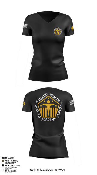 Womens Short Sleeve Vneck Shirt, U.S. Army Holistic Health & Fitness Academy, Army, Teamtime, Team time, sublimation, custom sports apparel, team uniforms, spirit wear, spiritwear, sports uniforms, custom shirts, team store, custom team store, fundraiser sports, apparel fundraiser