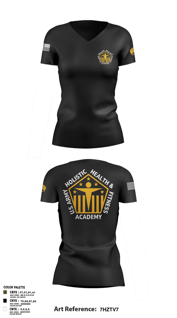 Womens Short Sleeve Vneck Shirt, U.S. Army Holistic Health & Fitness Academy, Army, Teamtime, Team time, sublimation, custom sports apparel, team uniforms, spirit wear, spiritwear, sports uniforms, custom shirts, team store, custom team store, fundraiser sports, apparel fundraiser