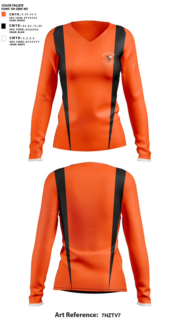 Womens Long Sleeve Vneck Shirt, Dighton High School Basketball, Women's Basketball, Teamtime, Team time, sublimation, custom sports apparel, team uniforms, spirit wear, spiritwear, sports uniforms, custom shirts, team store, custom team store, fundraiser sports, apparel fundraiser