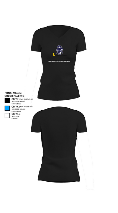 Ledyard Little League Softball 71163605 Women's Short Sleeve V-neck Shirt - 10