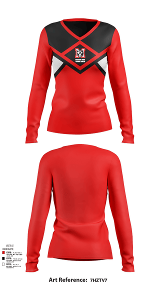Womens Long Sleeve Vneck Shirt, Moscow High School Cheer, Cheer, Teamtime, Team time, sublimation, custom sports apparel, team uniforms, spirit wear, spiritwear, sports uniforms, custom shirts, team store, custom team store, fundraiser sports, apparel fundraiser