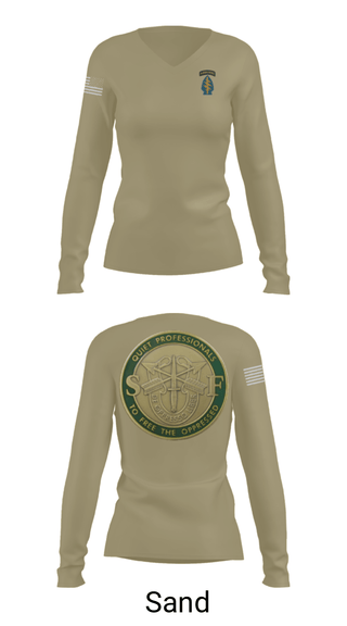 Women's Long Sleeve Vneck Shirt, Echo 20th SFG, National Guard, Teamtime, Team time, sublimation, custom sports apparel, team uniforms, spirit wear, spiritwear, sports uniforms, custom shirts, team store, custom team store, fundraiser sports, apparel fundraiser