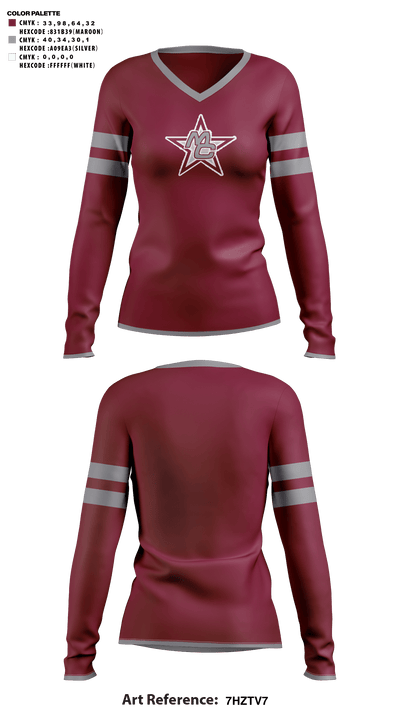 Madison County High School Cheer 81656370 Women's Long Sleeve V-neck Shirt - 41