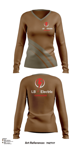 Womens Long Sleeve Vneck Shirt 1, Lb electric, , Teamtime, Team time, sublimation, custom sports apparel, team uniforms, spirit wear, spiritwear, sports uniforms, custom shirts, team store, custom team store, fundraiser sports, apparel fundraiser