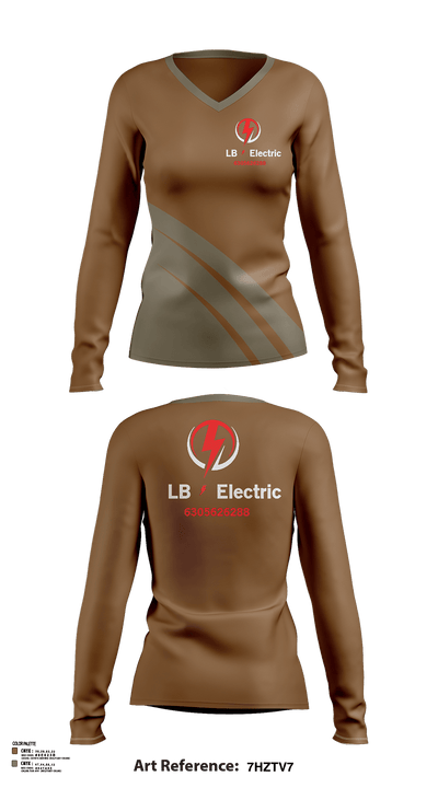 Lb electric 75532931 Women's Long Sleeve V-neck Shirt -1 119