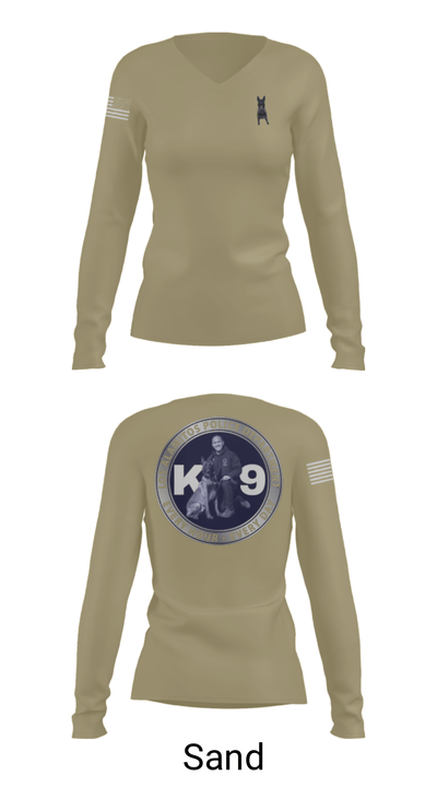 Los Alamitos Police K9 92789810 Women's Long Sleeve V-neck Shirt - 92