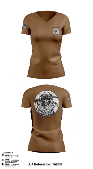 Women's Short Sleeve Vneck Shirt, Killer Troop, Army, Teamtime, Team time, sublimation, custom sports apparel, team uniforms, spirit wear, spiritwear, sports uniforms, custom shirts, team store, custom team store, fundraiser sports, apparel fundraiser