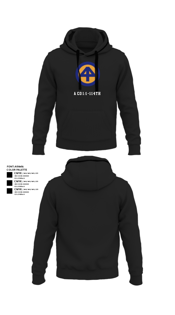 Hoodie, A Co 1/1-114th, Army, Teamtime, Team time, sublimation, custom sports apparel, team uniforms, spirit wear, spiritwear, sports uniforms, custom shirts, team store, custom team store, fundraiser sports, apparel fundraiser