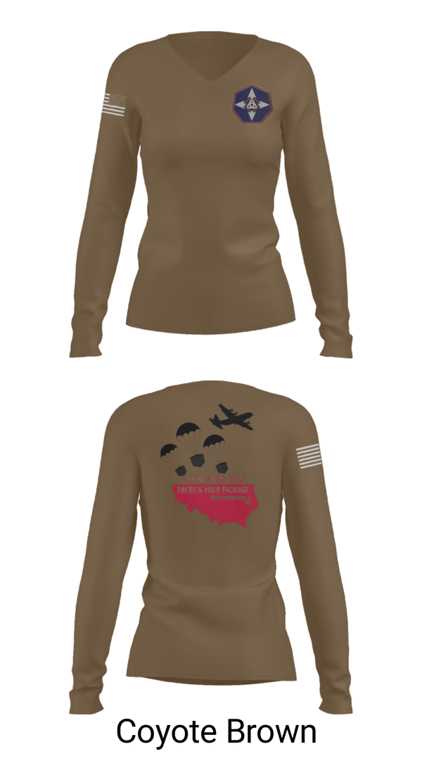 Women's Long Sleeve Vneck Shirt, 909th HR Company, Army, Teamtime, Team time, sublimation, custom sports apparel, team uniforms, spirit wear, spiritwear, sports uniforms, custom shirts, team store, custom team store, fundraiser sports, apparel fundraiser
