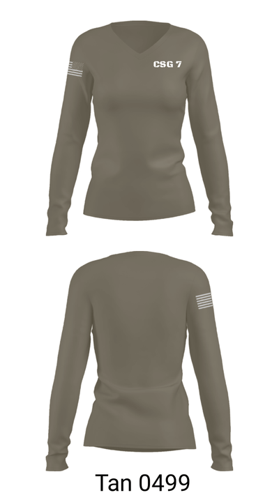 CSG 7 66290880 Women's Long Sleeve V-neck Shirt - 73