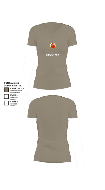 Animal 60’s 54802891 Women's Short Sleeve V-neck Shirt - 64