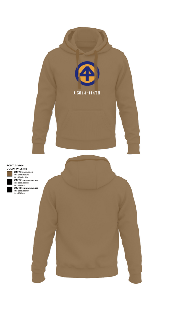 Hoodie, A Co 1/1-114th, Army, Teamtime, Team time, sublimation, custom sports apparel, team uniforms, spirit wear, spiritwear, sports uniforms, custom shirts, team store, custom team store, fundraiser sports, apparel fundraiser
