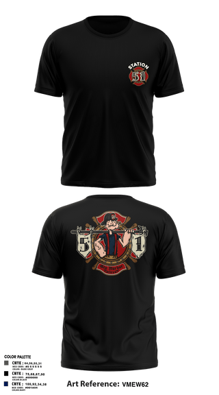 Old School Cotton Feel Shirt, Station 51, Fire Department, Teamtime, Team time, sublimation, custom sports apparel, team uniforms, spirit wear, spiritwear, sports uniforms, custom shirts, team store, custom team store, fundraiser sports, apparel fundraiser