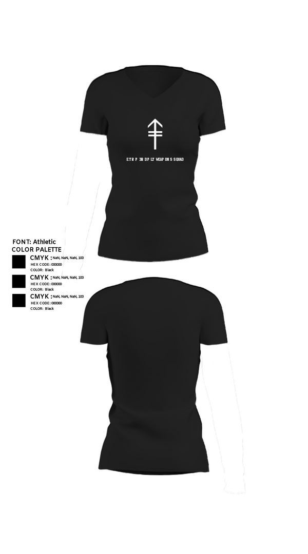 Women's Short Sleeve Vneck Shirt, 2/2 3rd PLT Weapon SquadE TRP 3RD PLT WEAPONS SQUAD, Army, Teamtime, Team time, sublimation, custom sports apparel, team uniforms, spirit wear, spiritwear, sports uniforms, custom shirts, team store, custom team store, fundraiser sports, apparel fundraiser