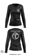 Telles tile and more 90311987 Women's Long Sleeve V-neck Shirt -1 123