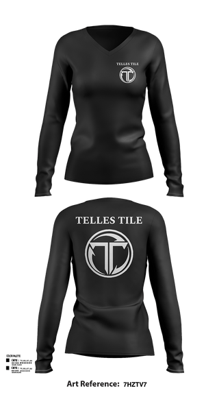 Womens Long Sleeve Vneck Shirt 1, Telles tile and more, , Teamtime, Team time, sublimation, custom sports apparel, team uniforms, spirit wear, spiritwear, sports uniforms, custom shirts, team store, custom team store, fundraiser sports, apparel fundraiser