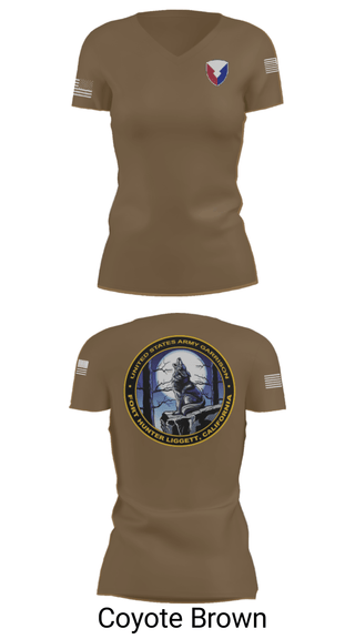 Women's Short Sleeve Vneck Shirt, USAG Fort Hunter Liggett, Army, Teamtime, Team time, sublimation, custom sports apparel, team uniforms, spirit wear, spiritwear, sports uniforms, custom shirts, team store, custom team store, fundraiser sports, apparel fundraiser