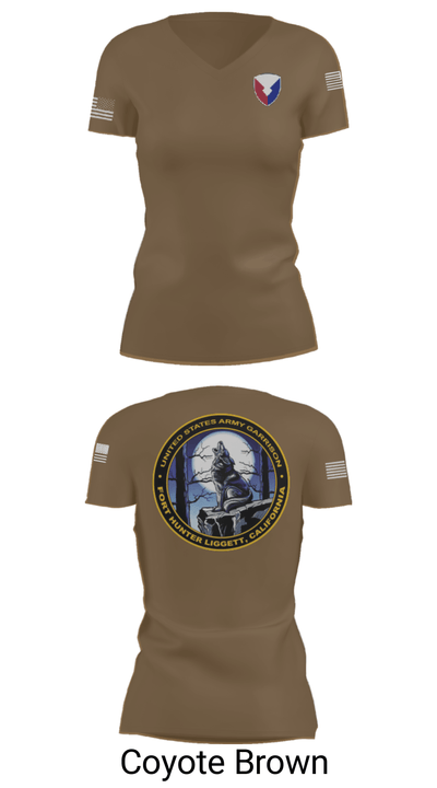 USAG Fort Hunter Liggett 63264859 Women's Short Sleeve V-neck Shirt - 12