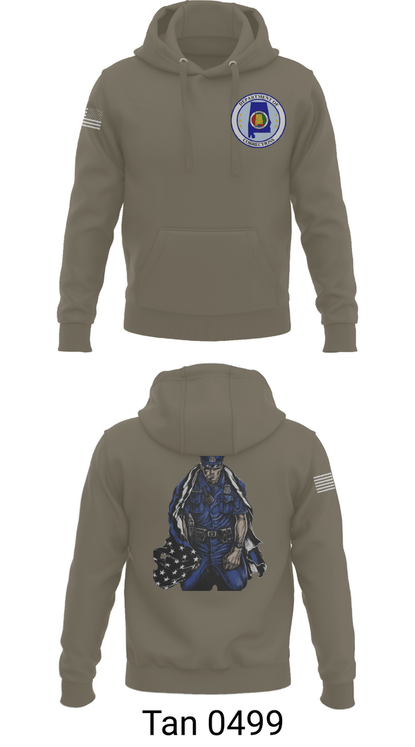 Hoodie, Alabama Department of Corrections, Police, Teamtime, Team time, sublimation, custom sports apparel, team uniforms, spirit wear, spiritwear, sports uniforms, custom shirts, team store, custom team store, fundraiser sports, apparel fundraiser
