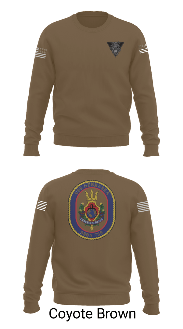 Crew Neck Sweatshirt, USS Nebraska, Navy, Teamtime, Team time, sublimation, custom sports apparel, team uniforms, spirit wear, spiritwear, sports uniforms, custom shirts, team store, custom team store, fundraiser sports, apparel fundraiser