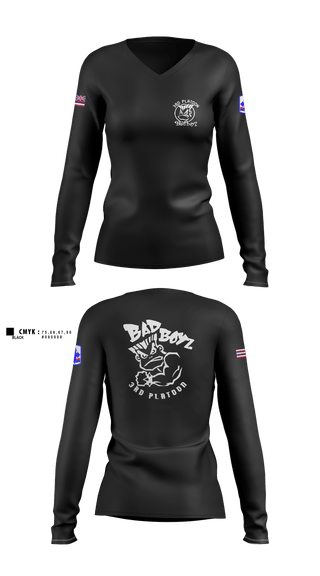 Womens Long Sleeve Vneck Shirt, Ewok dismount3rd PLT Bad BoysBad boyz3rd PLT Bad BoysBad Boiiz3rd PLT Bad BoysPT Bad Boiiz3rd PLT Bad BoysBlue Ewok, , Teamtime, Team time, sublimation, custom sports apparel, team uniforms, spirit wear, spiritwear, sports uniforms, custom shirts, team store, custom team store, fundraiser sports, apparel fundraiser