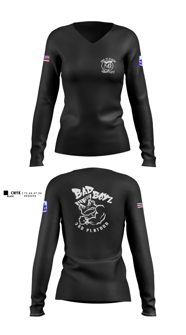 Womens Long Sleeve Vneck Shirt, Ewok dismount3rd PLT Bad BoysBad boyz3rd PLT Bad BoysBad Boiiz3rd PLT Bad BoysPT Bad Boiiz3rd PLT Bad BoysBlue Ewok, , Teamtime, Team time, sublimation, custom sports apparel, team uniforms, spirit wear, spiritwear, sports uniforms, custom shirts, team store, custom team store, fundraiser sports, apparel fundraiser