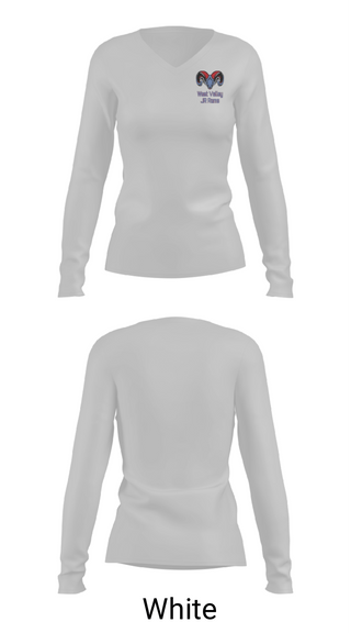 Women's Long Sleeve Vneck Shirt, West Valley JR Rams, Football, Teamtime, Team time, sublimation, custom sports apparel, team uniforms, spirit wear, spiritwear, sports uniforms, custom shirts, team store, custom team store, fundraiser sports, apparel fundraiser