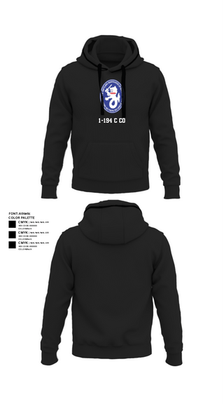 Hoodie, 1-194 C Co, National Guard, Teamtime, Team time, sublimation, custom sports apparel, team uniforms, spirit wear, spiritwear, sports uniforms, custom shirts, team store, custom team store, fundraiser sports, apparel fundraiser