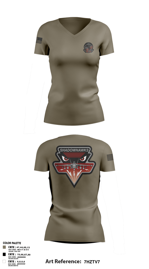 Womens Short Sleeve Vneck Shirt, VAQ-141, Navy, Teamtime, Team time, sublimation, custom sports apparel, team uniforms, spirit wear, spiritwear, sports uniforms, custom shirts, team store, custom team store, fundraiser sports, apparel fundraiser