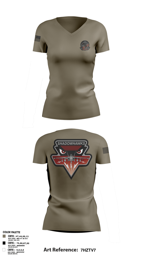 Womens Short Sleeve Vneck Shirt, VAQ-141, Navy, Teamtime, Team time, sublimation, custom sports apparel, team uniforms, spirit wear, spiritwear, sports uniforms, custom shirts, team store, custom team store, fundraiser sports, apparel fundraiser
