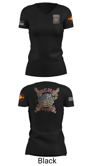 Womens Short Sleeve Vneck Shirt, Archer Battery 2-2 FA, Army, Teamtime, Team time, sublimation, custom sports apparel, team uniforms, spirit wear, spiritwear, sports uniforms, custom shirts, team store, custom team store, fundraiser sports, apparel fundraiser