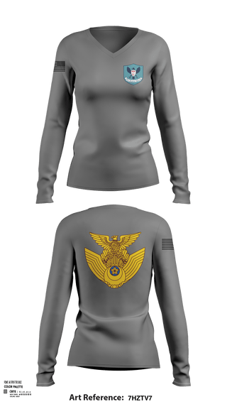 Women's Long Sleeve Vneck Shirt, 衛生, Air Force, Teamtime, Team time, sublimation, custom sports apparel, team uniforms, spirit wear, spiritwear, sports uniforms, custom shirts, team store, custom team store, fundraiser sports, apparel fundraiser