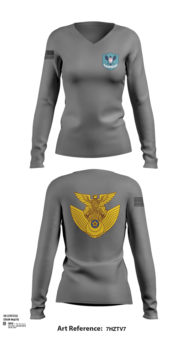 Women's Long Sleeve Vneck Shirt, 衛生, Air Force, Teamtime, Team time, sublimation, custom sports apparel, team uniforms, spirit wear, spiritwear, sports uniforms, custom shirts, team store, custom team store, fundraiser sports, apparel fundraiser
