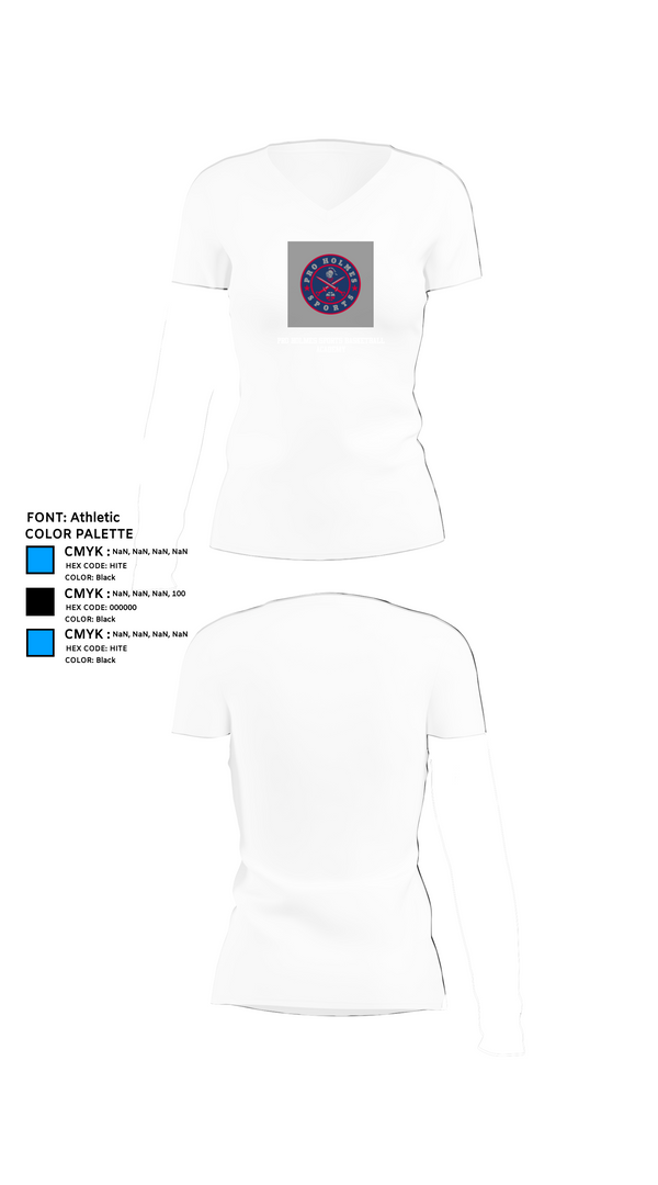 Womens Short Sleeve Vneck Shirt, Pro Holmes Sports Basketball Academy, Men's Basketball, Teamtime, Team time, sublimation, custom sports apparel, team uniforms, spirit wear, spiritwear, sports uniforms, custom shirts, team store, custom team store, fundraiser sports, apparel fundraiser